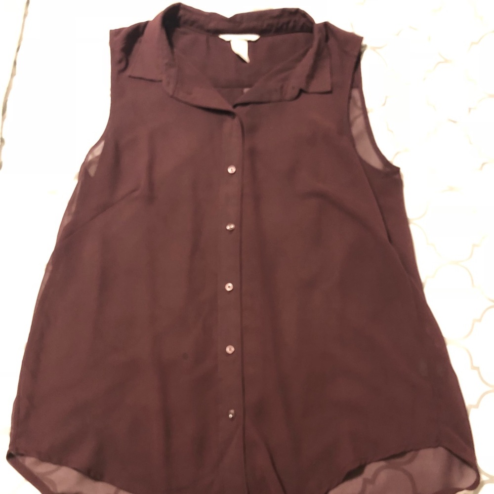 H&M collared, button-down sleeveless dress top